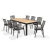 Ensemble à Dîner Extérieur Portals De LifestyleGarden Noir Et Gris Table 82,7 Po 9 Pièces