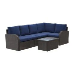 Ensemble Modulaire Brisbane Par CorLiving à Cadre En Métal Avec Coussins Bleus, 6 Pièces -Outsunnies Boutique 332004122 AlternateImage2 l