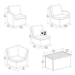 Ensemble Modulaire Brisbane Par CorLiving à Cadre En Métal Avec Coussins Bleus, 6 Pièces -Outsunnies Boutique 332004122 AlternateImage3 l