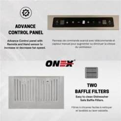 Hotte Murale De 30 po En Acier Inoxydable Noir à 800 pi³/min Onex -Outsunnies Boutique 332004667 AlternateImage3 l