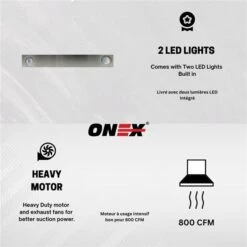 Hotte Murale De 30 po En Acier Inoxydable Noir à 800 pi³/min Onex -Outsunnies Boutique 332004667 AlternateImage4 l