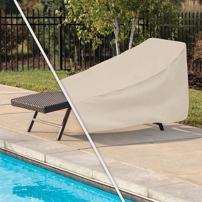Housse De Chaise Longue Beige Elemental Pour L'extérieur De 28 Po X 76 Po X 30 Po 6 Housse De Chaise Longue Beige Elemental Pour L'extérieur De 28 Po X 76 Po X 30 Po – Image 4