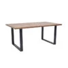 Table De Patio Allen + Roth Rectangulaire En Acier Avec Trou Pour Parasol, 66 Po X 27,7 Po, Noyer