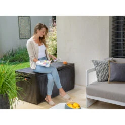 Coffre De Rangement Pour L'extérieur Springwood Par Keter En Plastique Brun Espresso De 303 L -Outsunnies Boutique 41535586e L