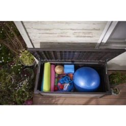 Coffre De Rangement Pour L'extérieur Brushwood Par Keter En Plastique Gris Anthracite De 454 L -Outsunnies Boutique 41537227d L