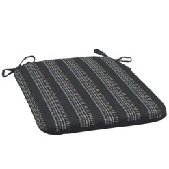 Coussin Réversible Pour Chaise De Patio Style Selections, 19 Po X 18 Po X 2,5 Po, Polyester, Motif Rayé Noir