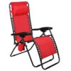 Chaise Longue De Patio Relax Par Style Selections Zéro Gravité, Porte-gobelet, Rouge -Outsunnies Boutique 44315008 L