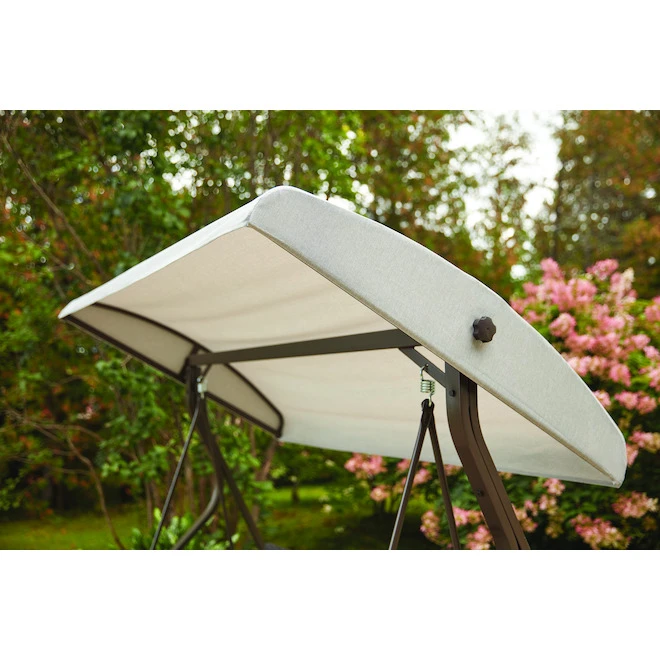 Balançoire 3 Places Avec Auvent, Style Selections, Osier Et Métal, Brune Et Grise 5 Balançoire 3 Places Avec Auvent, Style Selections, Osier Et Métal, Brune Et Grise – Image 3