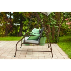 Balançoire 3 Places Avec Auvent, Style Selections, Osier Et Métal, Brune Et Grise 11 Balançoire 3 Places Avec Auvent, Style Selections, Osier Et Métal, Brune Et Grise -Outsunnies Boutique 44315013e L