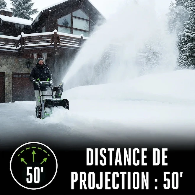 Souffleuse à Neige EGO Power+ Peak Power(MC) 2 Phases, 56 V, Moteur Sans Balais, 24 Po (batterie Et Chargeur Inclus) 5 Souffleuse à Neige EGO Power+ Peak Power(MC) 2 Phases, 56 V, Moteur Sans Balais, 24 Po (batterie Et Chargeur Inclus) – Image 3