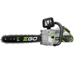 Scie à Chaîne EGO Sans Fil Avec Batterie 56 V ARC Lithium, 16 Po (batterie Et Chargeur Inclus)