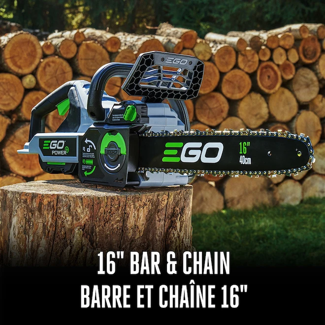 Scie à Chaîne EGO Sans Fil Avec Batterie 56 V ARC Lithium, 16 Po (batterie Et Chargeur Inclus) 7 Scie à Chaîne EGO Sans Fil Avec Batterie 56 V ARC Lithium, 16 Po (batterie Et Chargeur Inclus) – Image 5