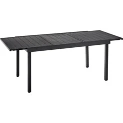 Table à Manger D'extérieur Extensible Pelham Bay De Style Selections En Acier Noir Mat 156 Cm à 213 Cm