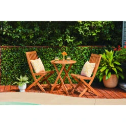 Ensemble Bistro Extérieur Danforth Par Style Selections En Bois Brun, 3 Pièces -Outsunnies Boutique 48655111e L