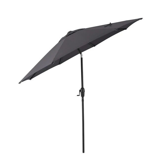 Parasol De Marché Inclinable De 9 Pi En Tissu Polyester Noir Style Selections 3 Parasol De Marché Inclinable De 9 Pi En Tissu Polyester Noir Style Selections
