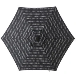 Parasol En Polyester Noir Rayé De Style Marché Par Style Selections De 7,5 Pi Avec Mécanisme D'inclinaison