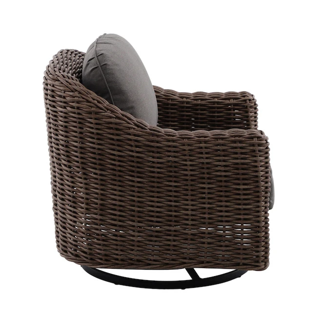 Ensemble De 2 Chaises Pivotantes En Osier Costa De Allen + Roth Avec Coussins Gris 4 Ensemble De 2 Chaises Pivotantes En Osier Costa De Allen + Roth Avec Coussins Gris – Image 2