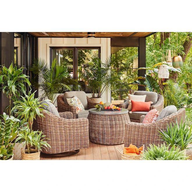 Ensemble De 2 Chaises Pivotantes En Osier Costa De Allen + Roth Avec Coussins Gris 7 Ensemble De 2 Chaises Pivotantes En Osier Costa De Allen + Roth Avec Coussins Gris – Image 5