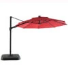 Parasol Rouge Déporté De 11 Pi Par Style Selections Avec Manivelle Et Base Incluse 1 Parasol Rouge Déporté De 11 Pi Par Style Selections Avec Manivelle Et Base Incluse -Outsunnies Boutique 48655148 L