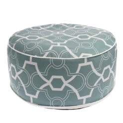 Pouf D'extérieur Gonflable Bleu-gris Et Blanc Par Allen + Roth De 20 Po X 10 Po