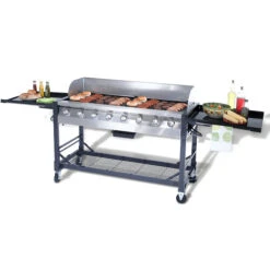 Barbecue Grill Chef Party Gaz Propane, 116 000 BTU, 1001 Po², 8 Brûleurs, Acier Inoxydable