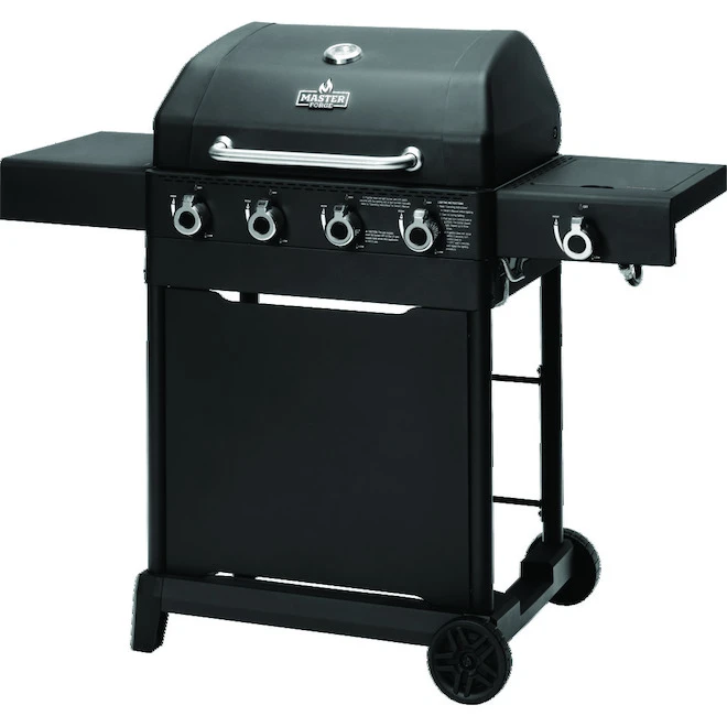 Barbecue Au Gaz à 4 Brûleurs Master Forge, 48 000 BTU, Noir 4 Barbecue Au Gaz à 4 Brûleurs Master Forge, 48 000 BTU, Noir – Image 2