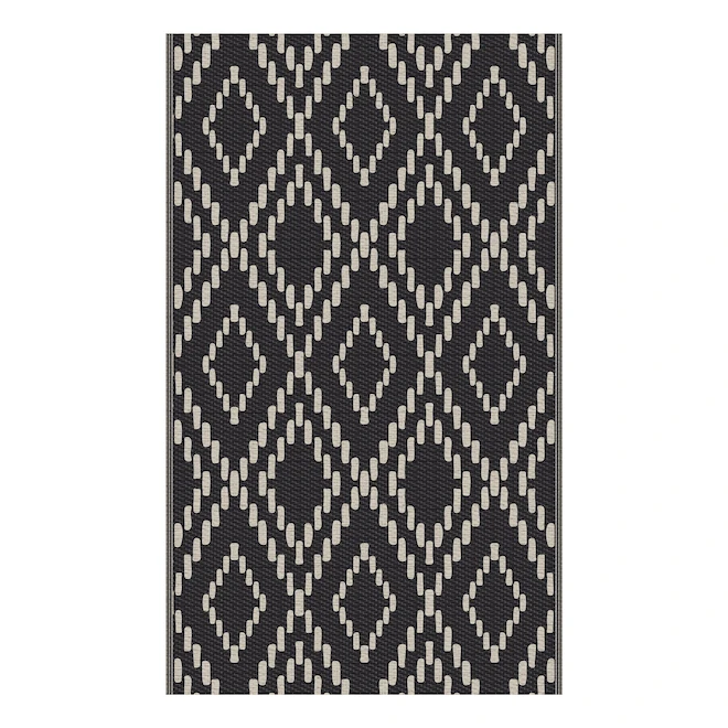 Tapis D'extérieur Multy Home En Polyester Blanc Et Noir De 3 Pi X 5 Pi 3 Tapis D'extérieur Multy Home En Polyester Blanc Et Noir De 3 Pi X 5 Pi