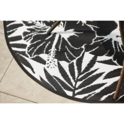 Tapis Rond Multy Home Noir Et Blanc En Polyester De 5 Pi De Diamètre -Outsunnies Boutique 76675166b L