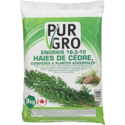 Engrais Pour Haies De Cèdre Pur Gro, 18-3-10, 9 Kg