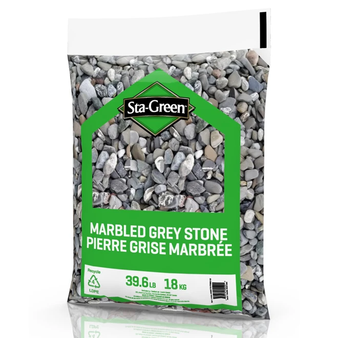 Pierres De Rivière Sta-Green, 18 Kg, Gris Marbré 3 Pierres De Rivière Sta-Green, 18 Kg, Gris Marbré